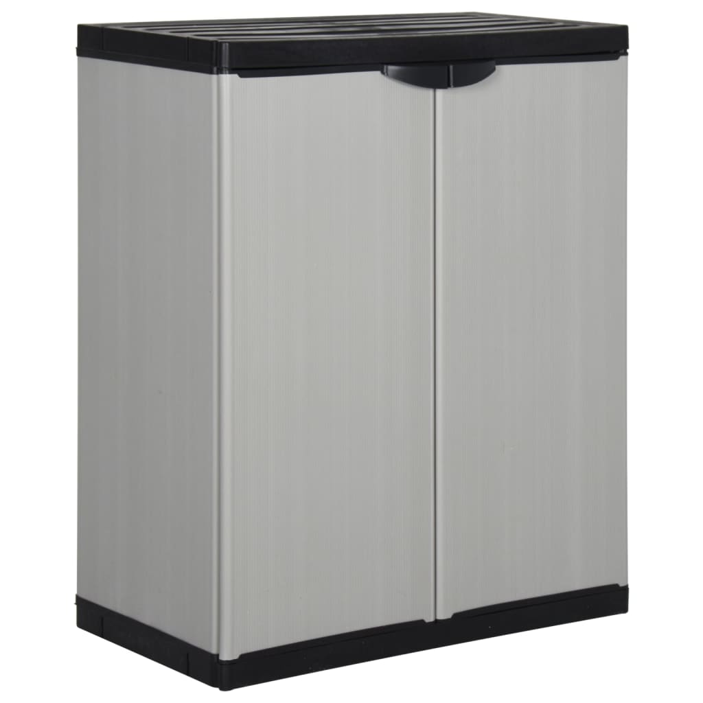 vidaXL Armario de jardín con 1 estante gris y negro 68x40x85 cm