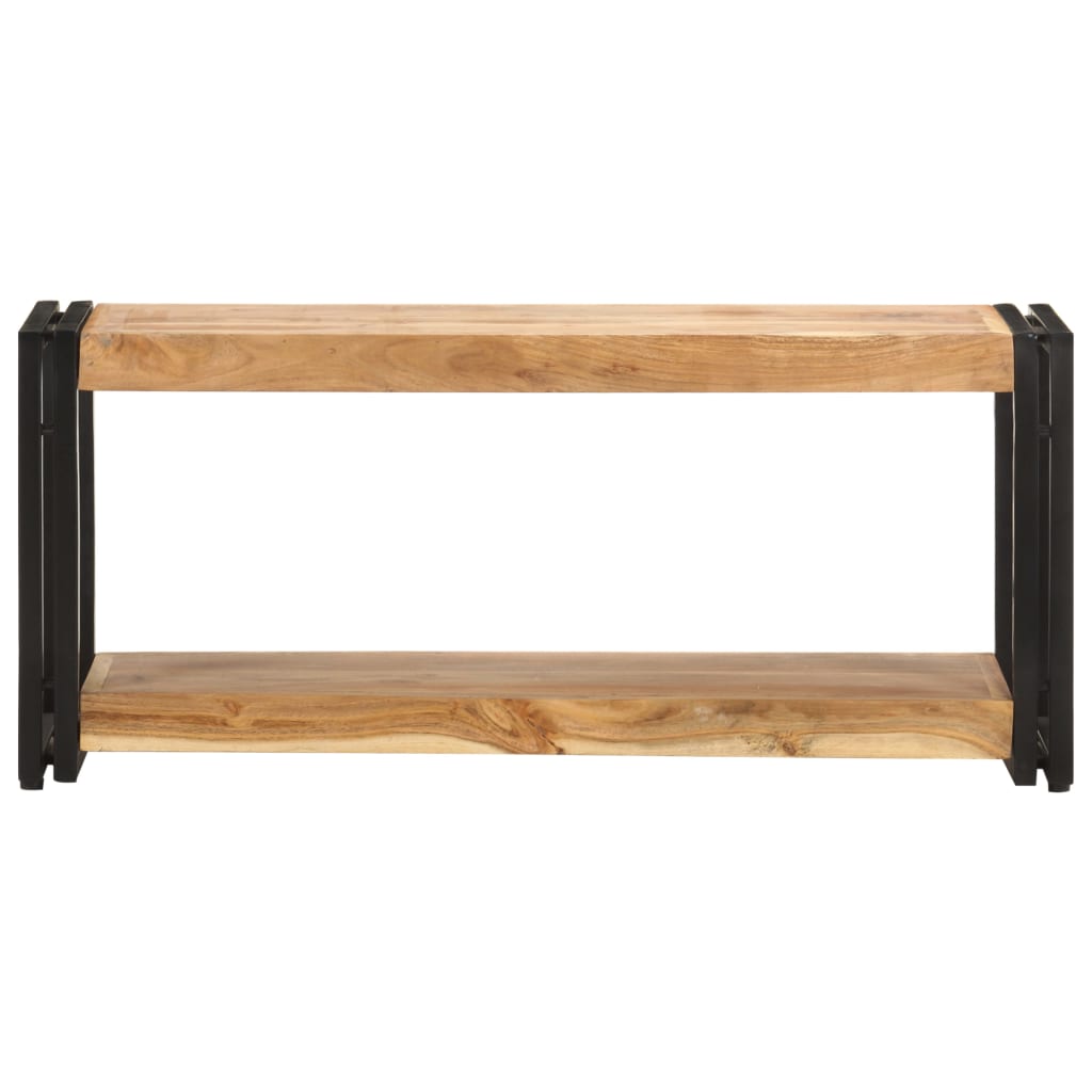 vidaXL Mueble de TV madera maciza de acacia Negro, Mueble de Salon, Mueble TV, Mueble TV salon, Mesa de TV, Mueble tele