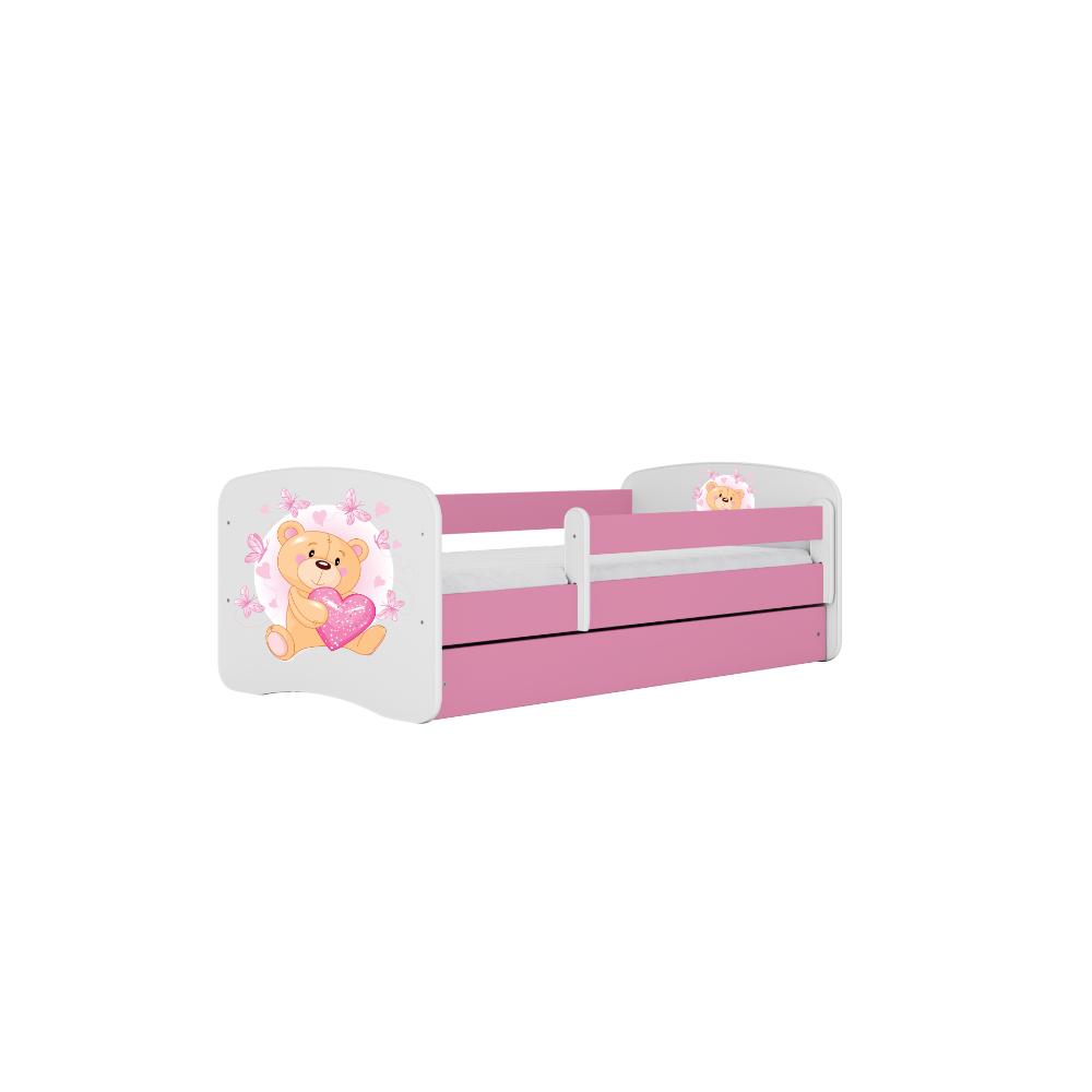 Cama 140 x 70 cm Kocot Kids com gaveta Babydreams Teddybear Butterflies Pink