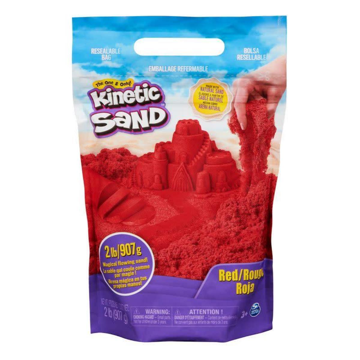 SPIN MASTER - Kinetic Sand - Arena Mágica Roja - 907 g de Arena para Jugar y moldear - Juegos Infantiles - 6070101 - Manualidades niños - Juguetes Niños 3 Años +
