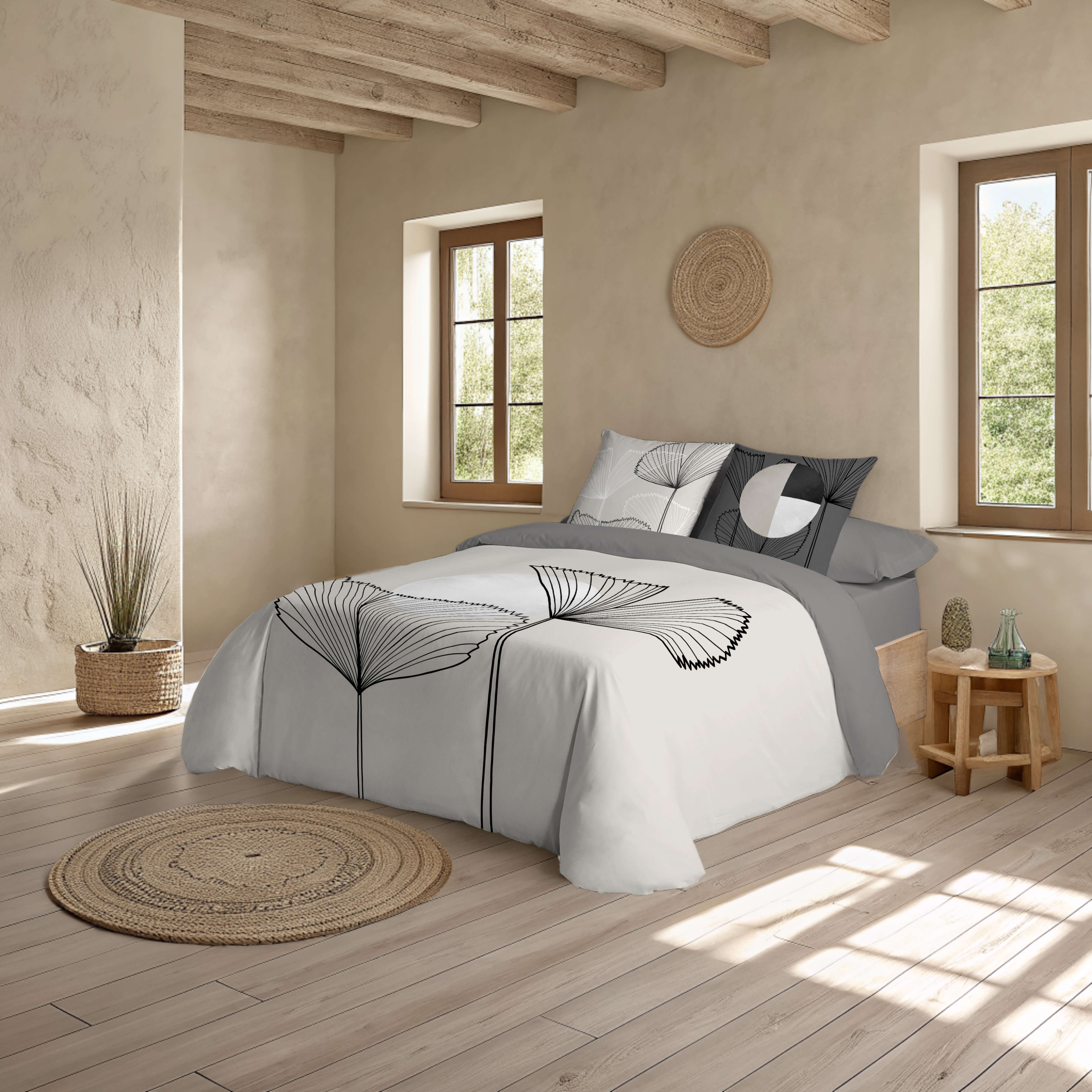 NATURALS - Funda Nórdica Estampada - 100% Algodón Extra Suave - Incluye Funda Nórdica + 1 o 2 Fundas de Almohada - Fabricado en España - Modelos Florales - Cama 90/135/150/180