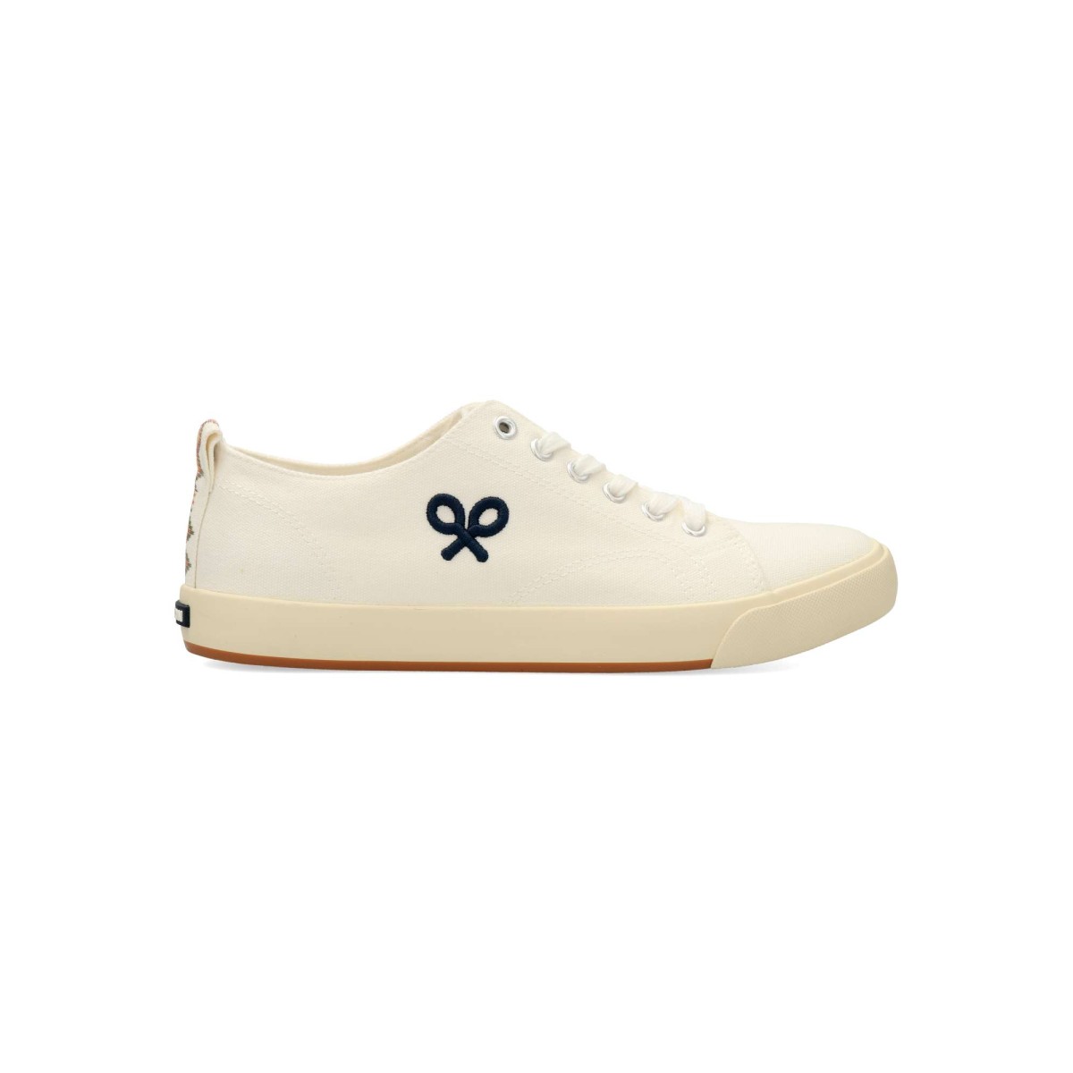 Silbon - Zapatillas de lona casual para hombre con plantilla acolchada, bordado lateral de raqueta y cierre con cordones
