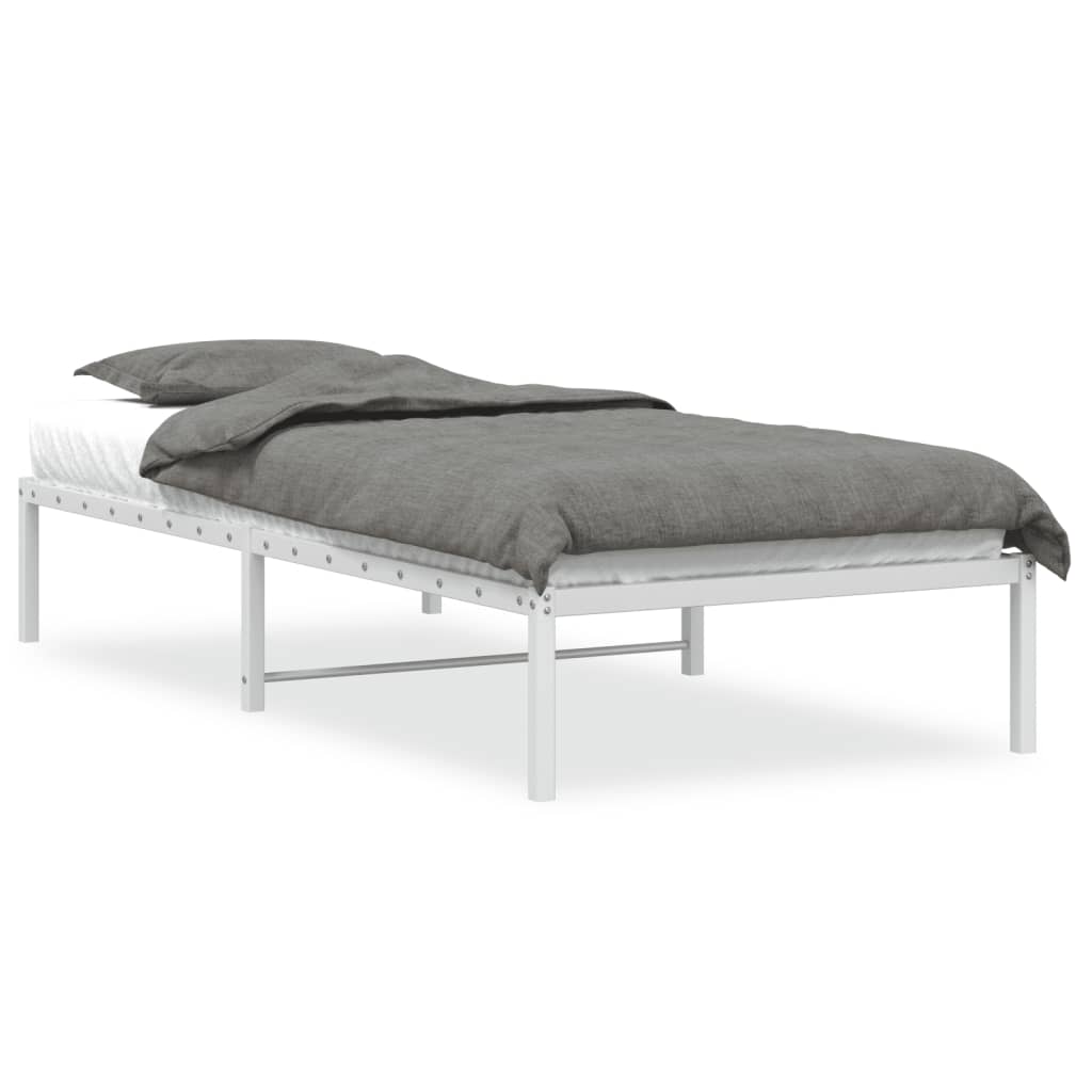 vidaXL Estructura de cama sin colchón metal blanco 90x190 cm