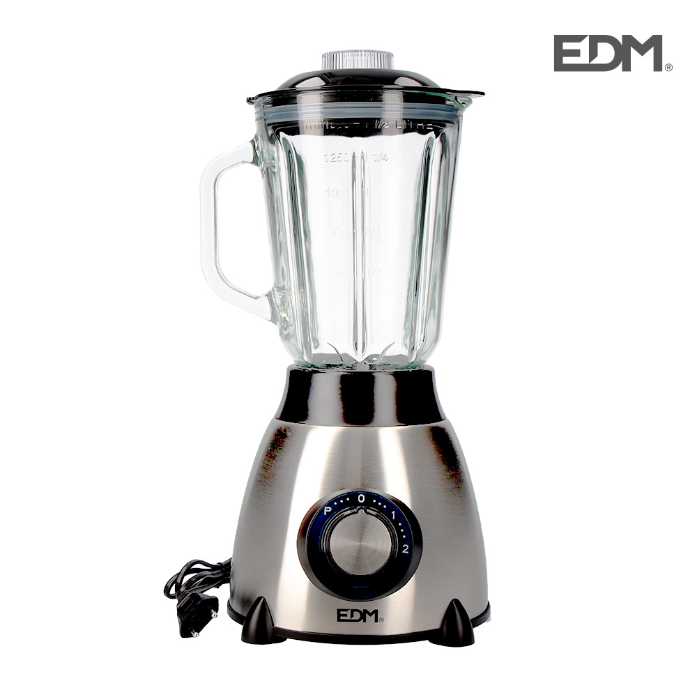 Batidora con vaso de cristal 550w 1,5 l ø18x40cm edm