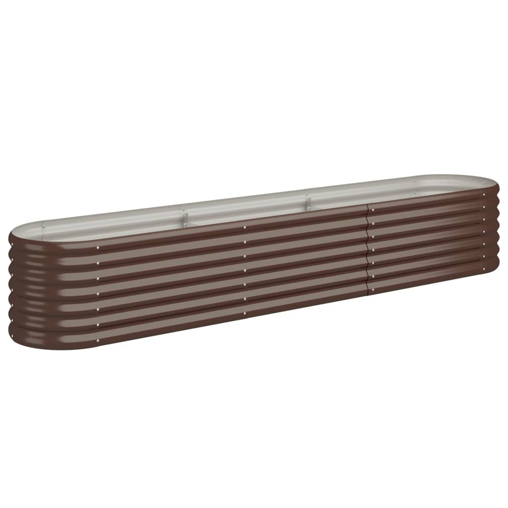 vidaXL Jardinera acero con recubrimiento polvo 224x40x36 cm Color Verde,  Gris,  Marrón y mas