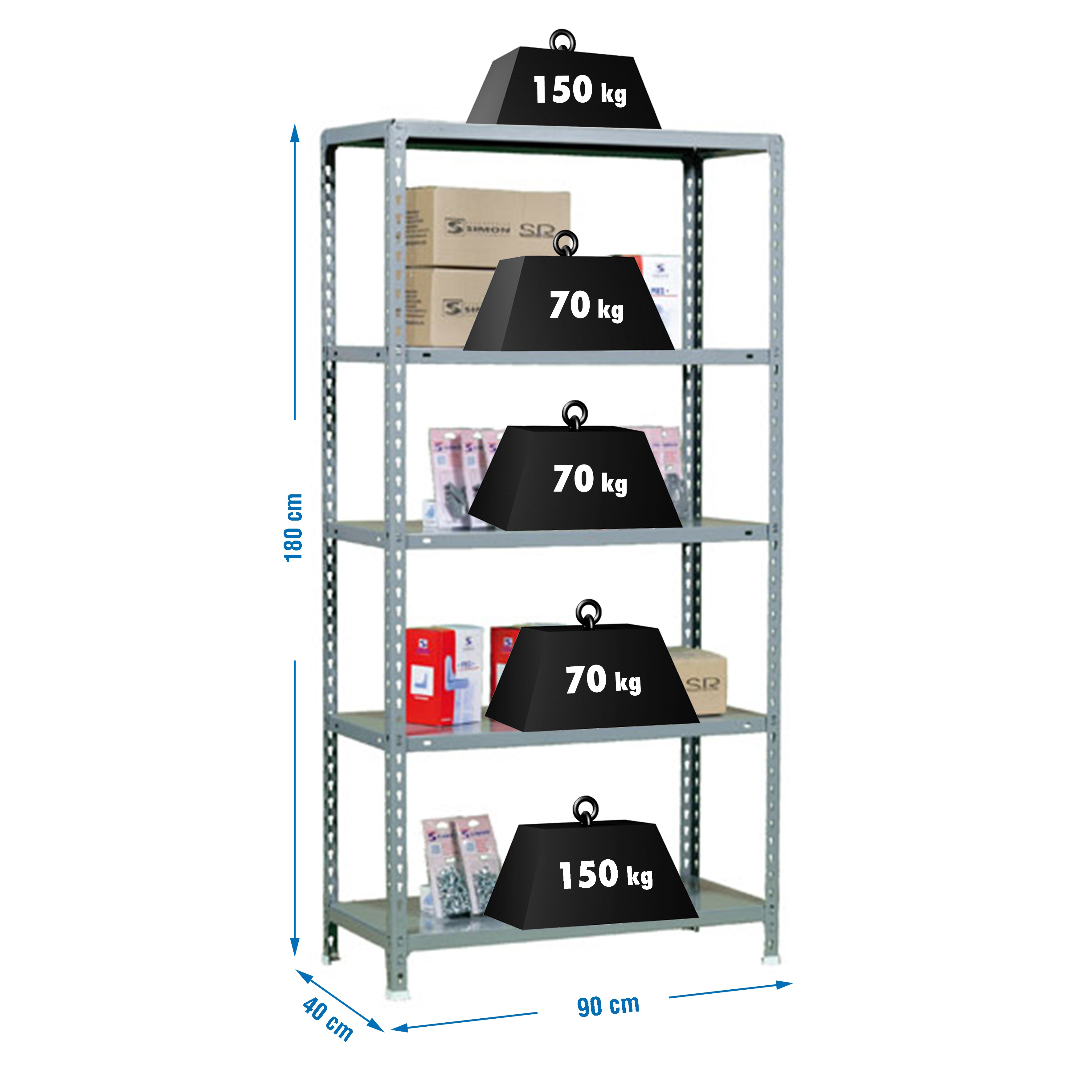 Estantería SIMONRACK SIMONRACK SimonrackEcoclick 5/400 1800 gris