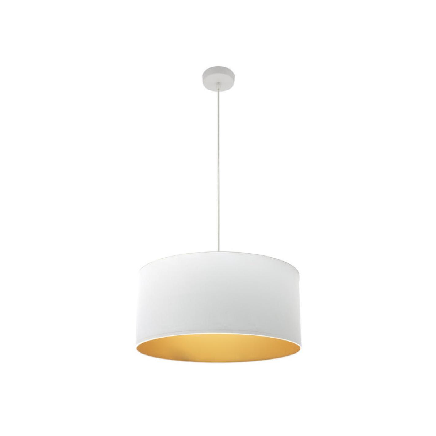 Fabrilamp - Colgante Anuska 1xe27 Blanco/blanco-oro Regx50x50 Cm