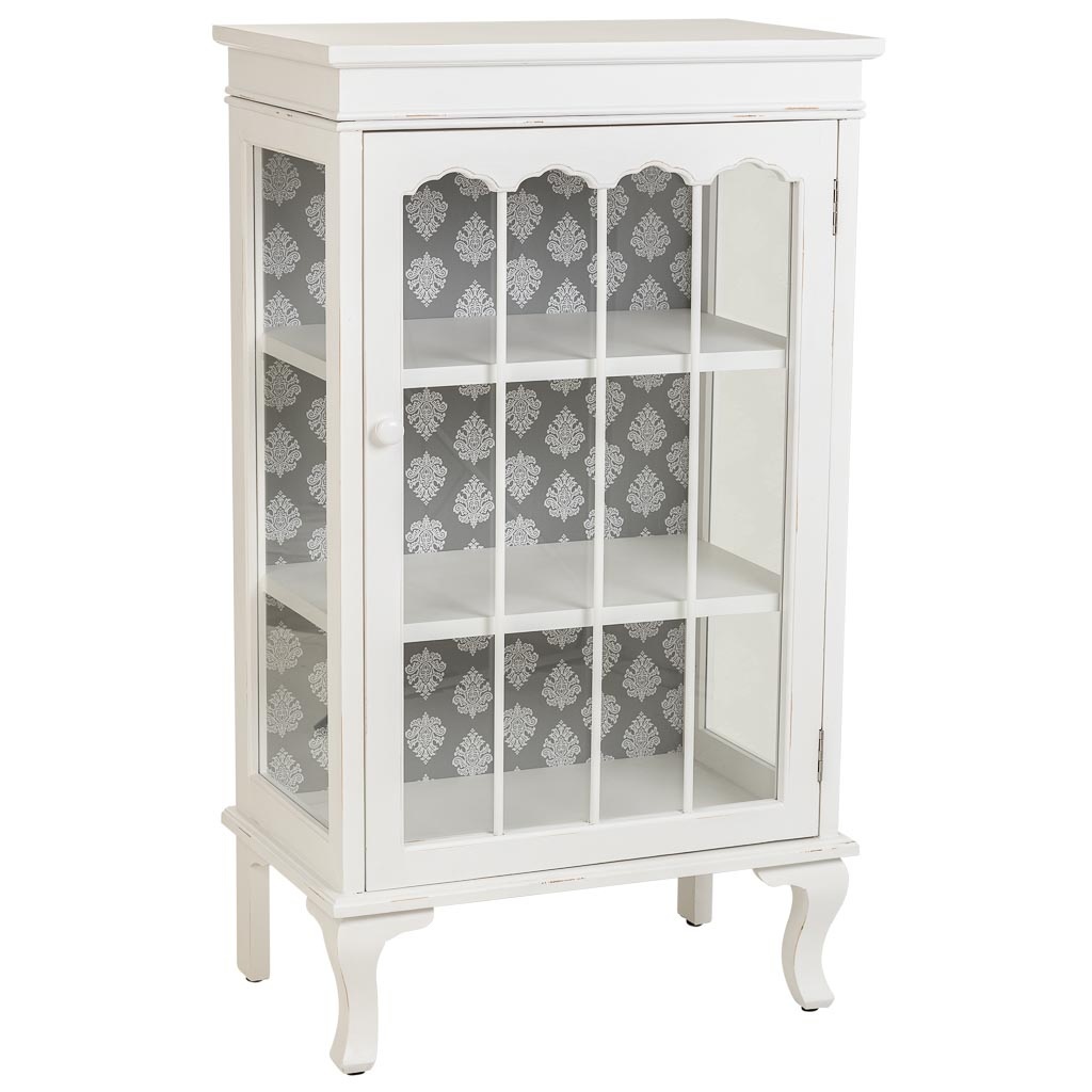 Wonderlust Deco - Vitrina de madera blanca 60.5x40.5x114.5 Blanco 60.5x40.5x114.5h cm