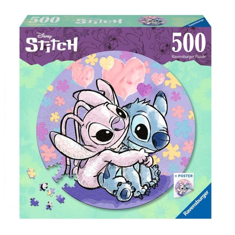 PUZLE + PÓSTER STITCH 500 PIEZAS, RAVENSBURGER, 17581, TIENDA CON LICENCIA OFICIAL, ROMPECABEZAS, PUZZLE, ENVÍO URGENTE 24-48 HORAS PENÍNSULA