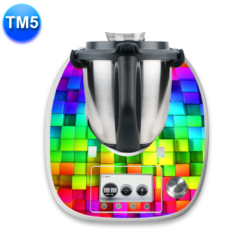 Apcym Vinilo Adhesivo para Thermomix TM5 Personalizado Cubos de Colores