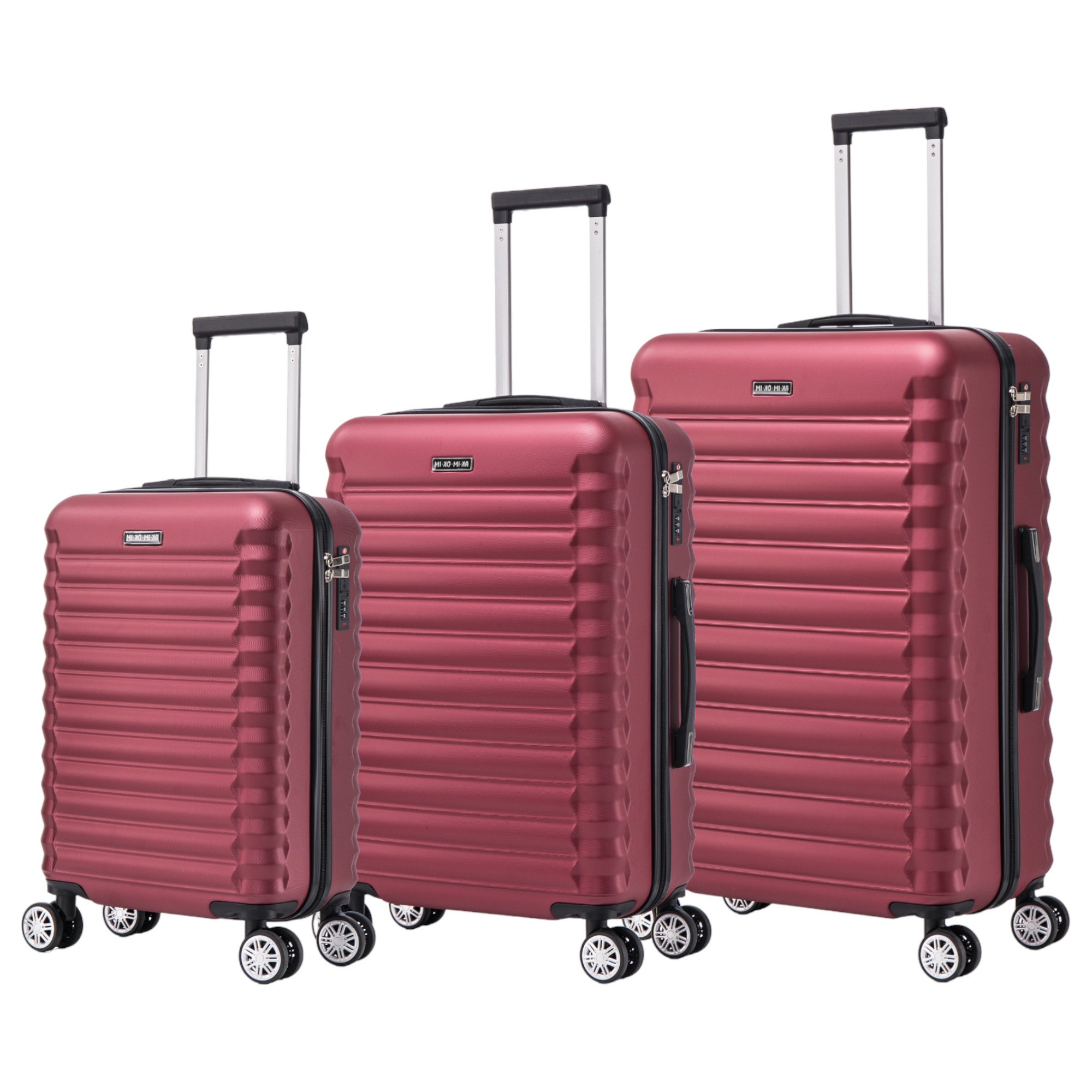 Conjunto de Maletas de Viaje Elegantes: Carcasa Ligera de ABS, Cerradura Numérica, 4 Ruedas Giratorias 360°, Asa Telescópica de Aluminio  Juego de Maletas    Set Trolley Maleta Cabina  (Flash 7599 M003  8008 6020)