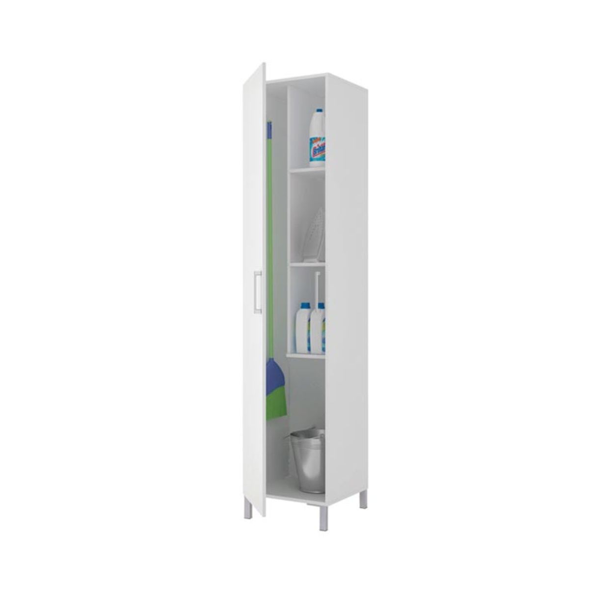 Armario auxiliar Dakshin 1 puerta + patas blanco 187x42x41 cm