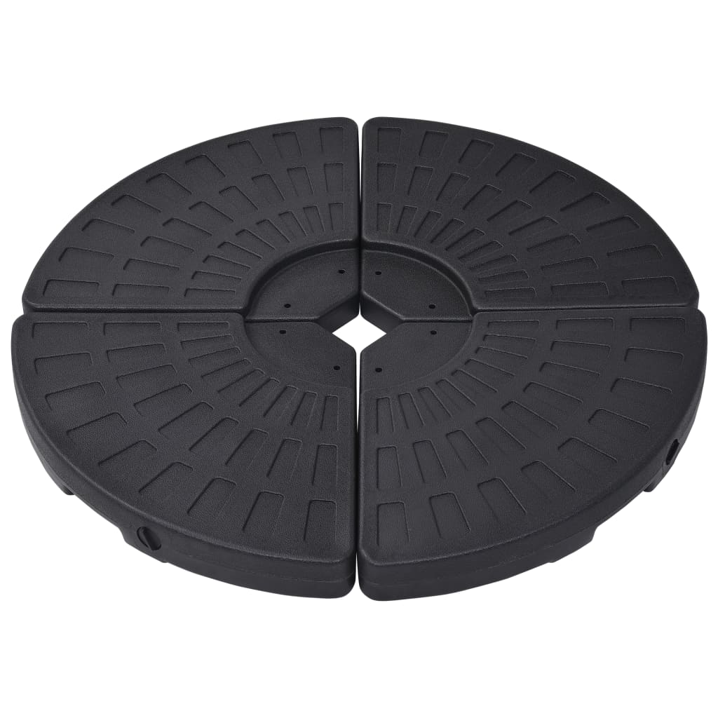 vidaXL Soporte de sombrilla en forma de ventilador 4 piezas negro