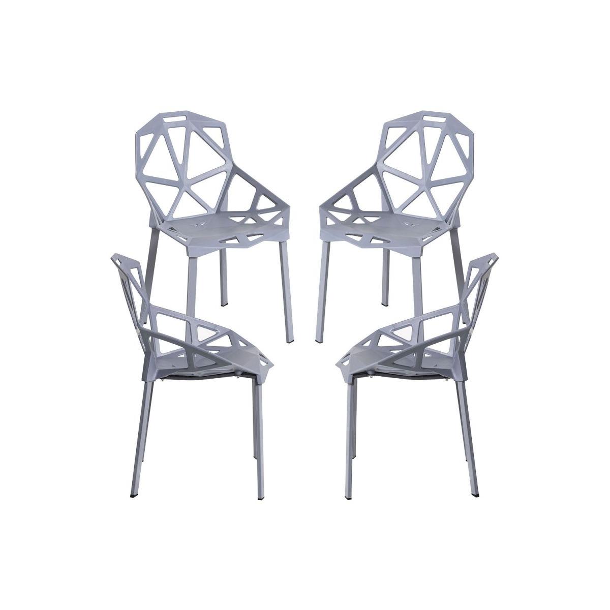Regalos Miguel - Packs Sillas Comedor - Pack 4 Sillas Omega - Gris oscuro
