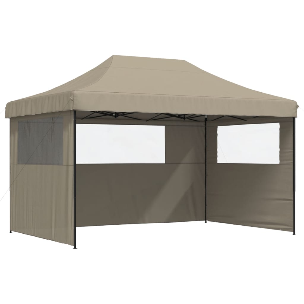 vidaXL Tienda de fiesta plegable Pop-Up con 3 paredes laterales taupe