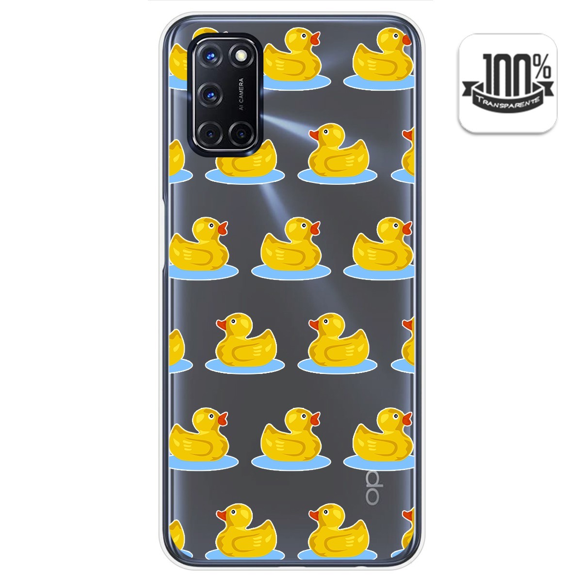 Tumundosmartphone Funda Gel Transparente para Oppo A52 / Oppo A72 diseño Pato Dibujos