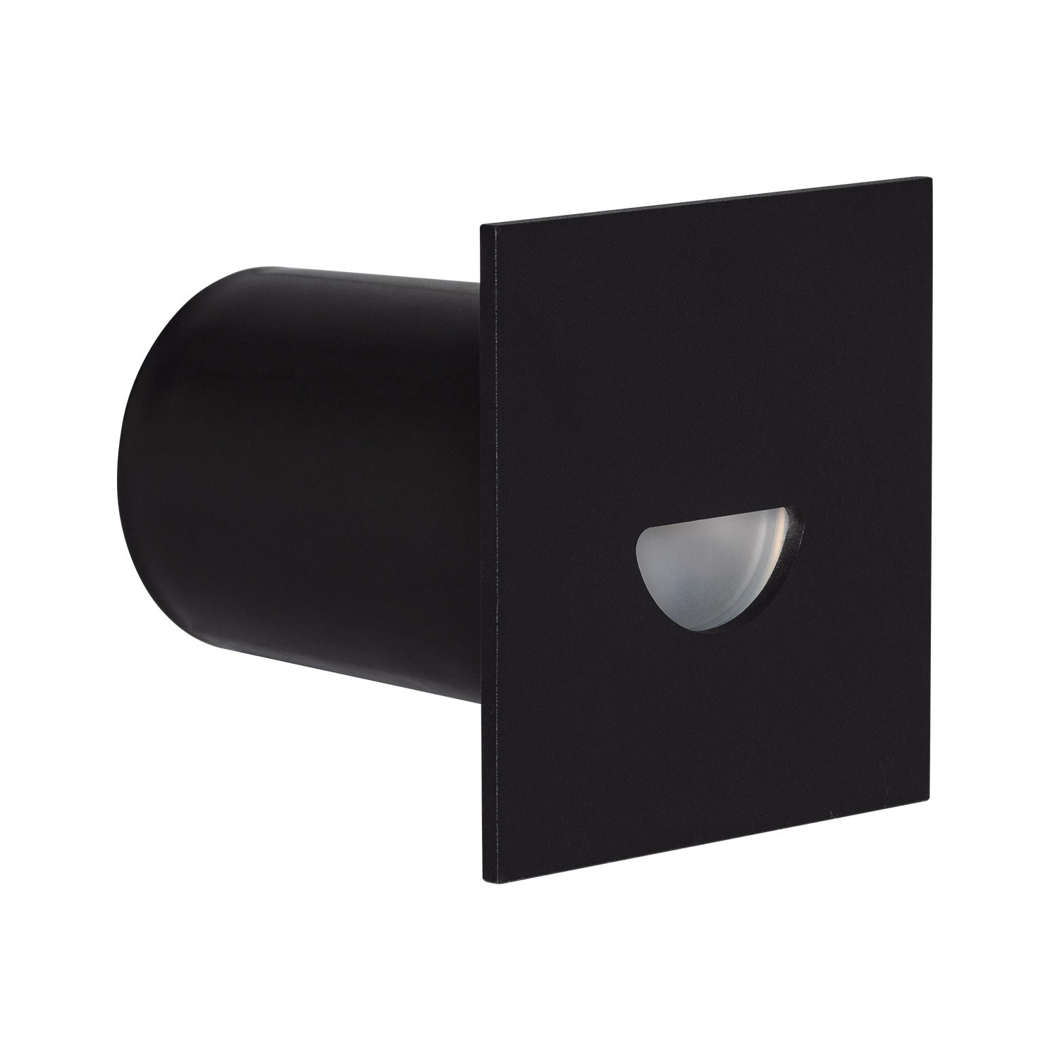 Ledkia Baliza Exterior LED 2W Empotrable Pared Cuadrado Negro Guell 2700K Blanco Cálido