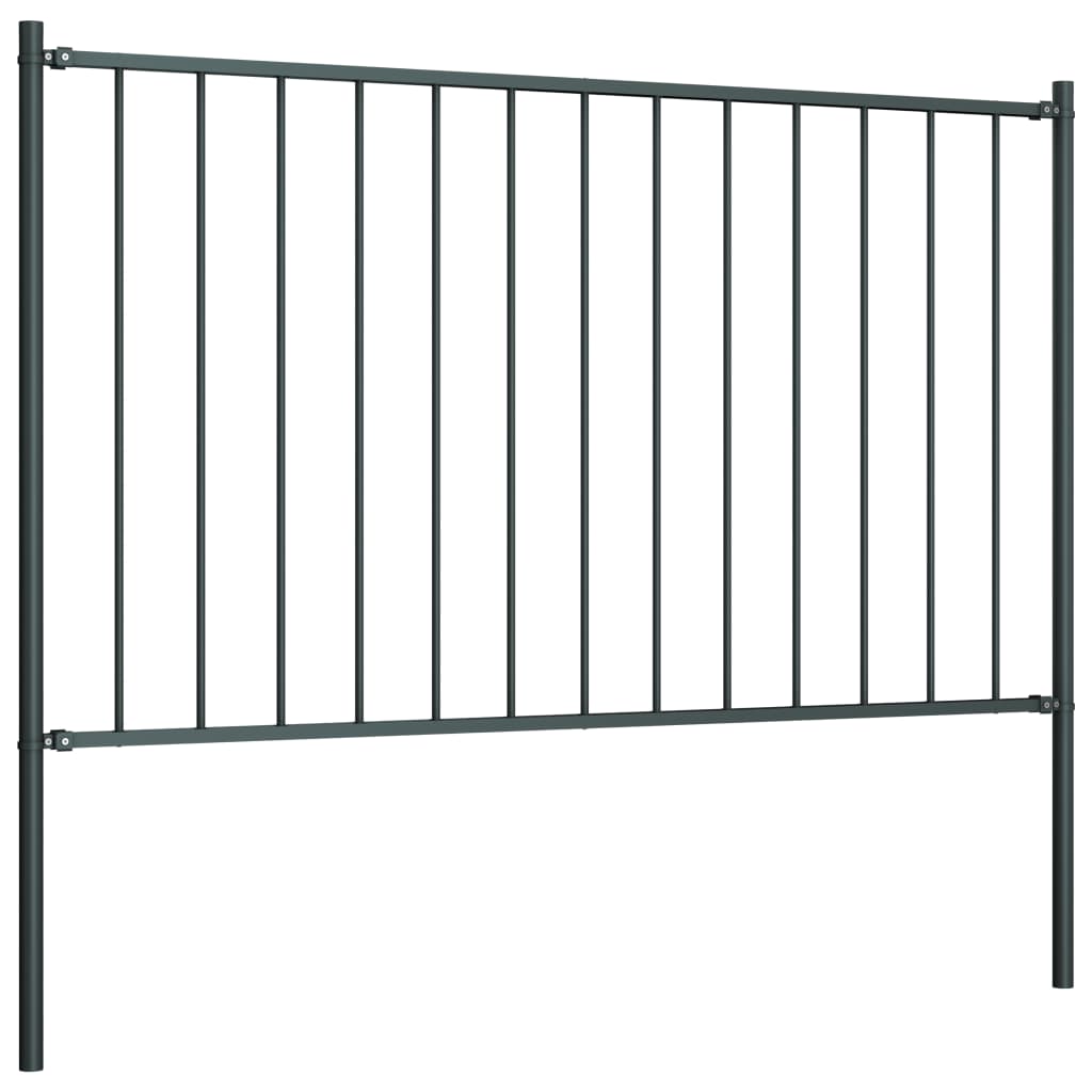 Panel de Valla de Jardín Vidaxl de Acero Recubrimiento en Polvo 1,7x1,25m - Negro