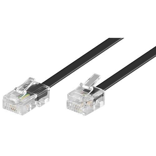 CABLEPELADO Cable telefonico RJ11 a RJ45 | Cable de Datos para Red Ethernet | Cable Modular 8P4C | Apto para Módem Rúter Fax ISDN DSL VDSL Internet | Negro | 6 Metros
