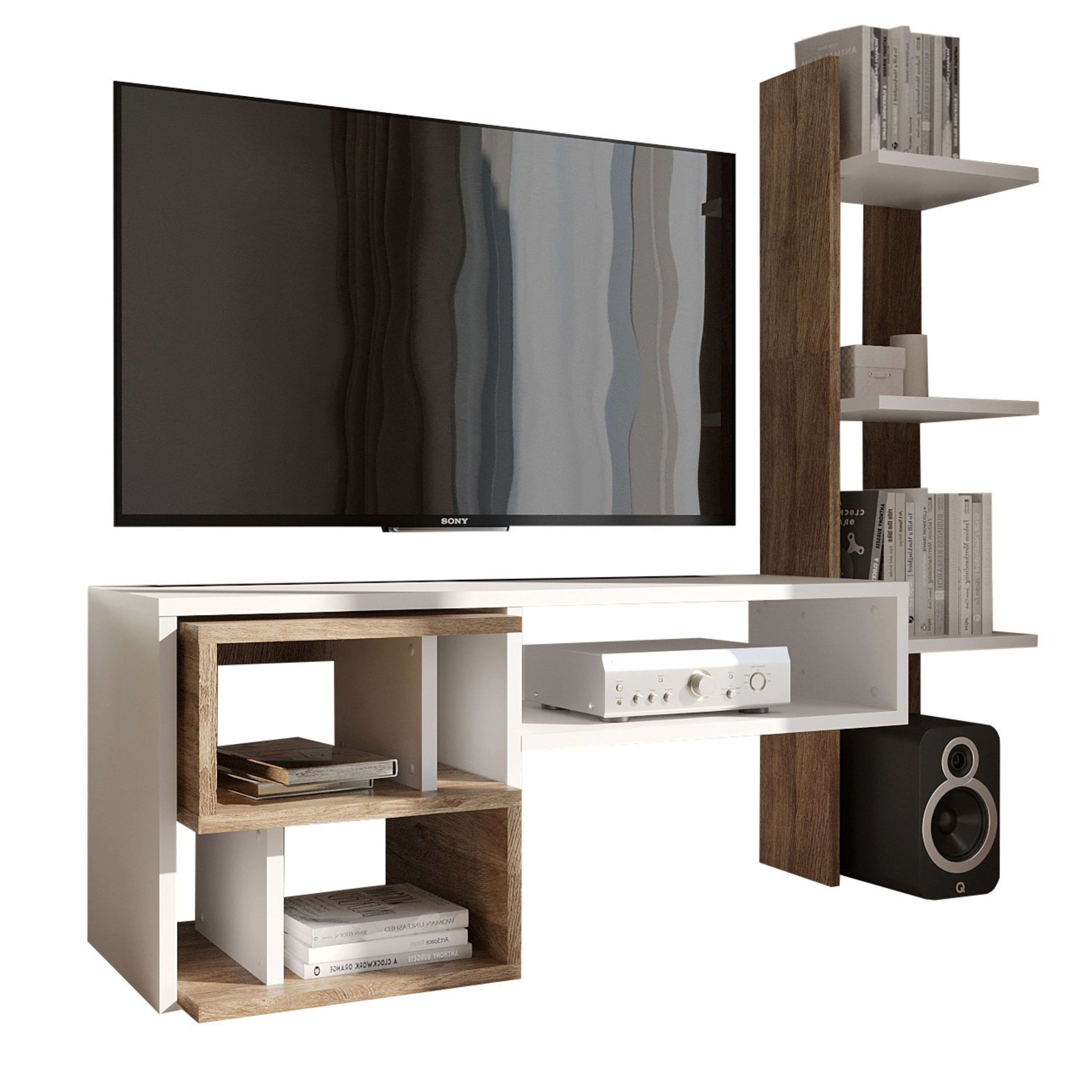 Miroytengo Mueble De Salón Moderno Mom Color Roble Ansberg Y Blanco Semimate 187 cm