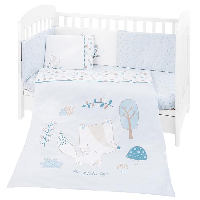 Conjunto jogo de cama 6pçs 70x140cm Kikka Boo Little Fox