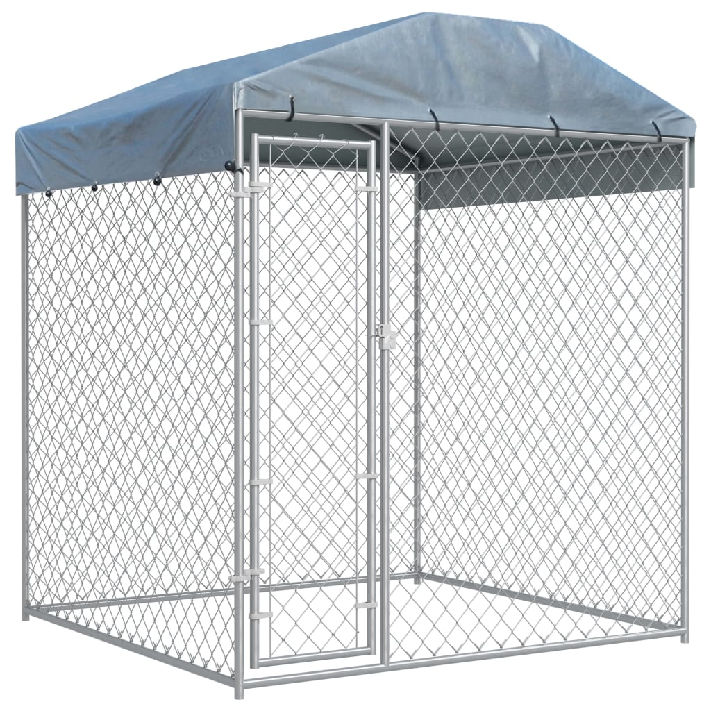 vidaXL Perrera de Exterior y Toldo Animal Mascota Jaula Caseta Dimensiones 193 x 193 x 225 cm, 382 x 192 x 225 cm