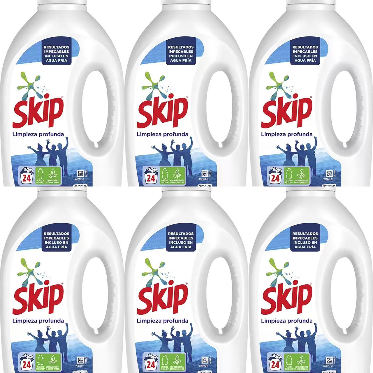 6bote*24lavados Skip Limpieza profunda Detergente líquido 24 lavados