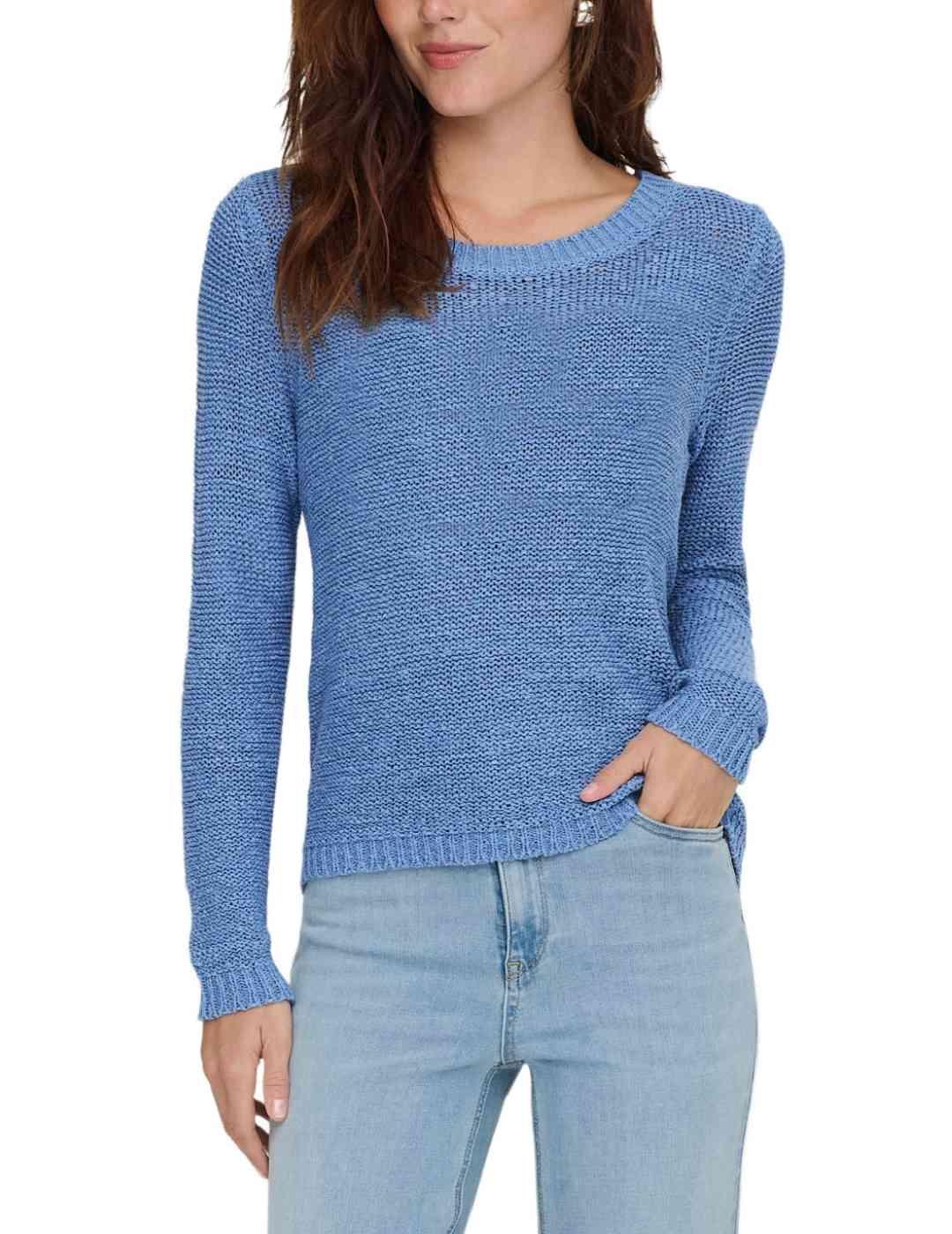 Jersey Only Genna azul punto calado para mujer