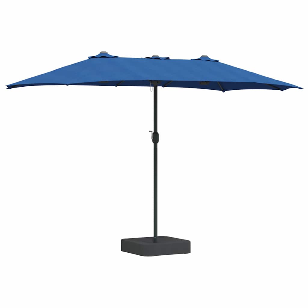 vidaXL Sombrilla de jardín Azul azur 385 x 209 x 244 cm