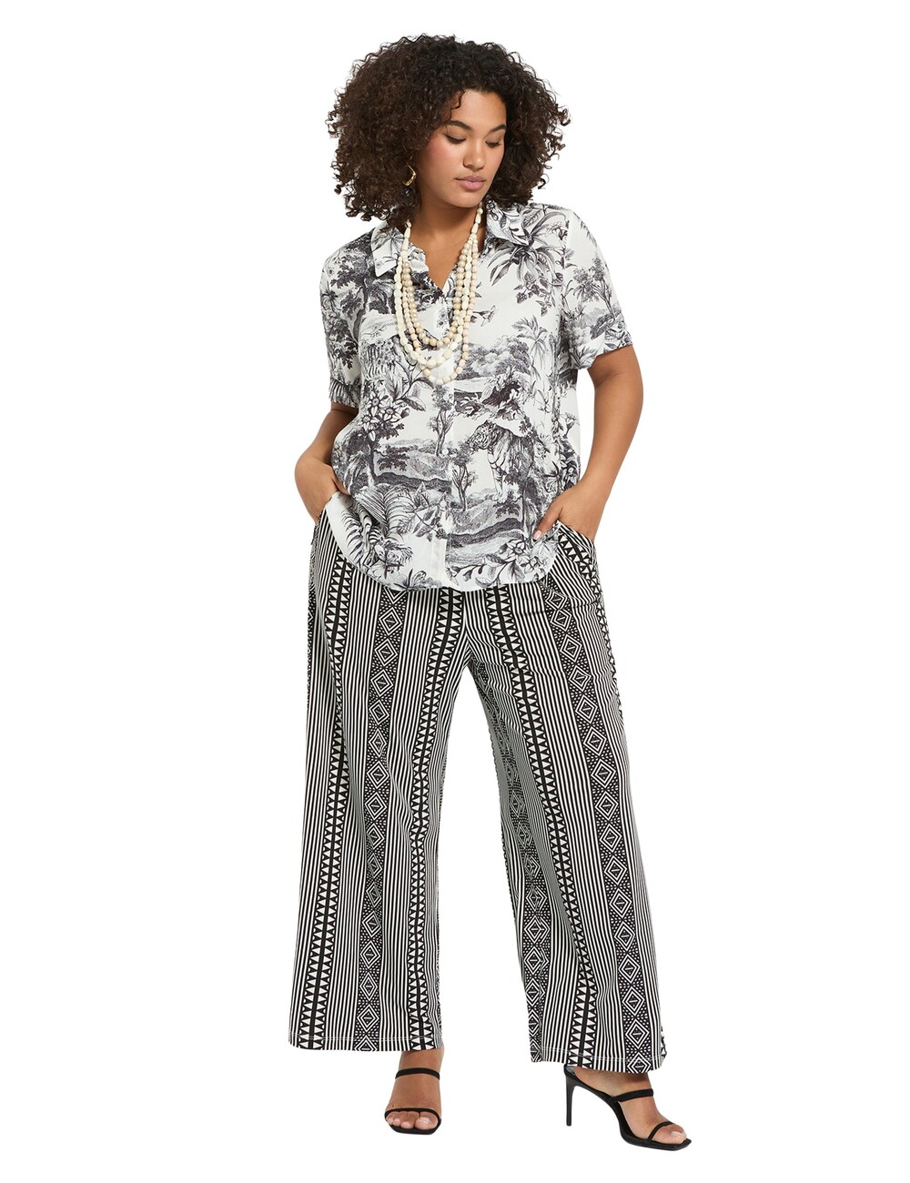 Fiorella Rubino - Camisa boxy con estampado exótico