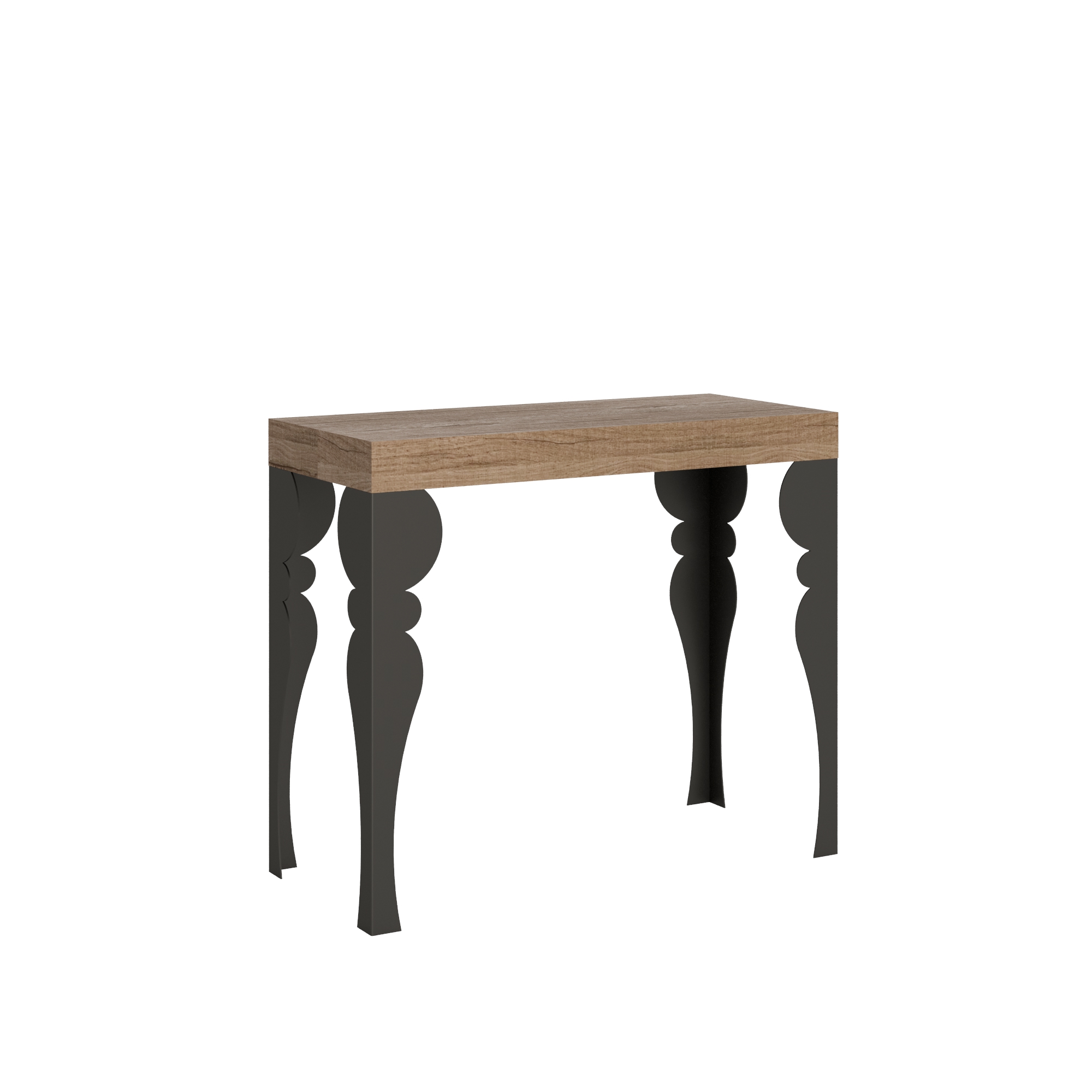 Consola extensible 90x40/196 cm Paxon Small Premium Roble Nature estructura Antracita - Itamoby