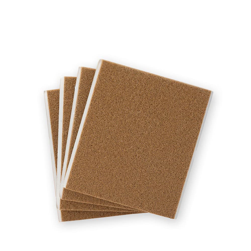 pack 4 fieltros marron sintetico adhesivo 100x85mm plasfix inofix