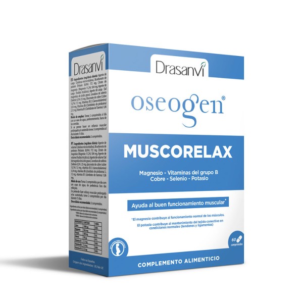 Drasanvi Oseogen Muscorelax - 60 tabls. para Apoyar la Salud Muscular, Reducción de Fatiga y Bienestar General