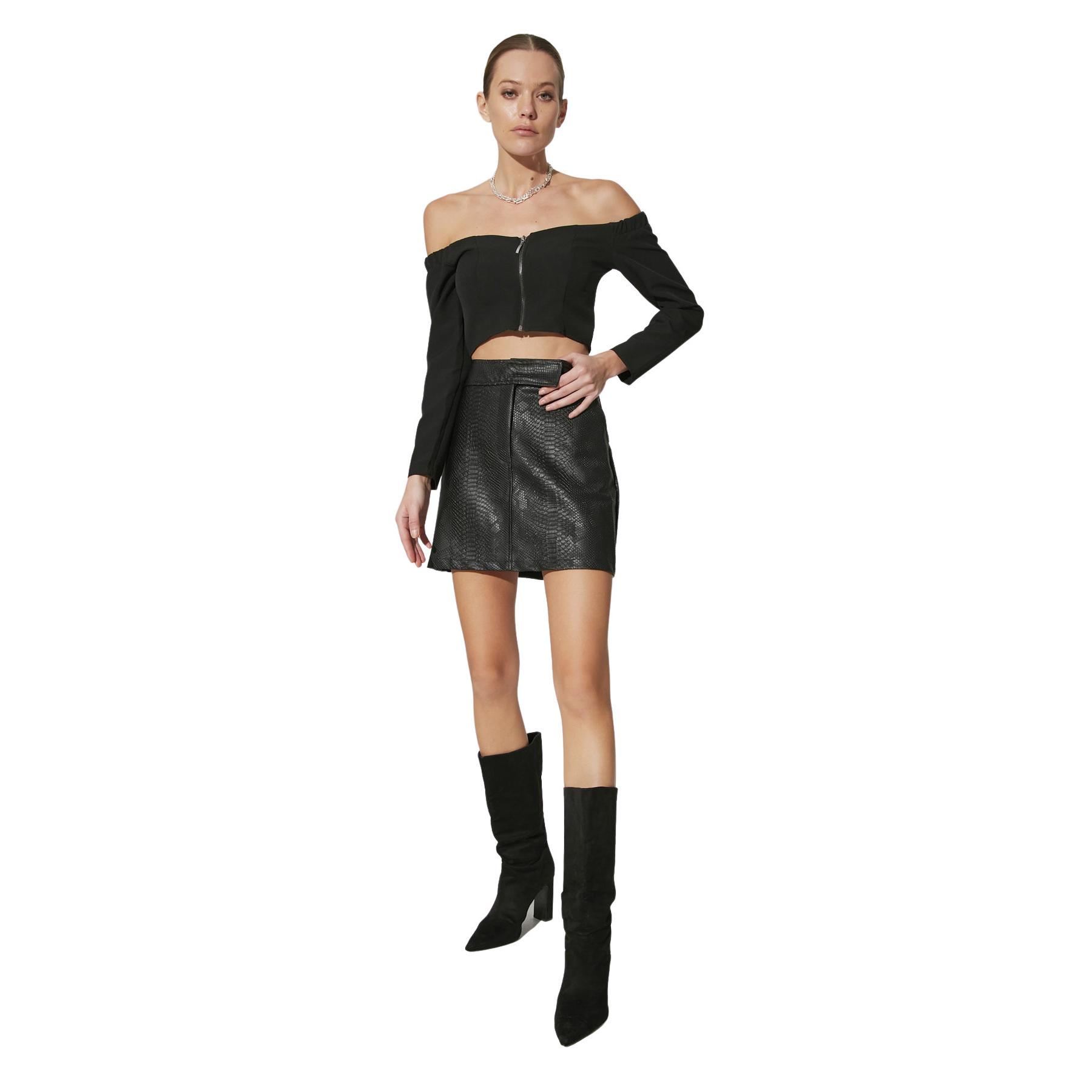 Trendyol Mujer Negro Falda De - Moda Femenina Y Diseño Moderno Talla 42