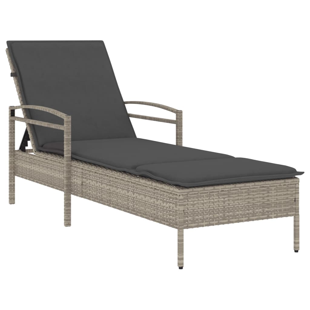 Vidaxl Tumbona Ratán Sintético 63x200x81 Cm Negro Marrón Gris