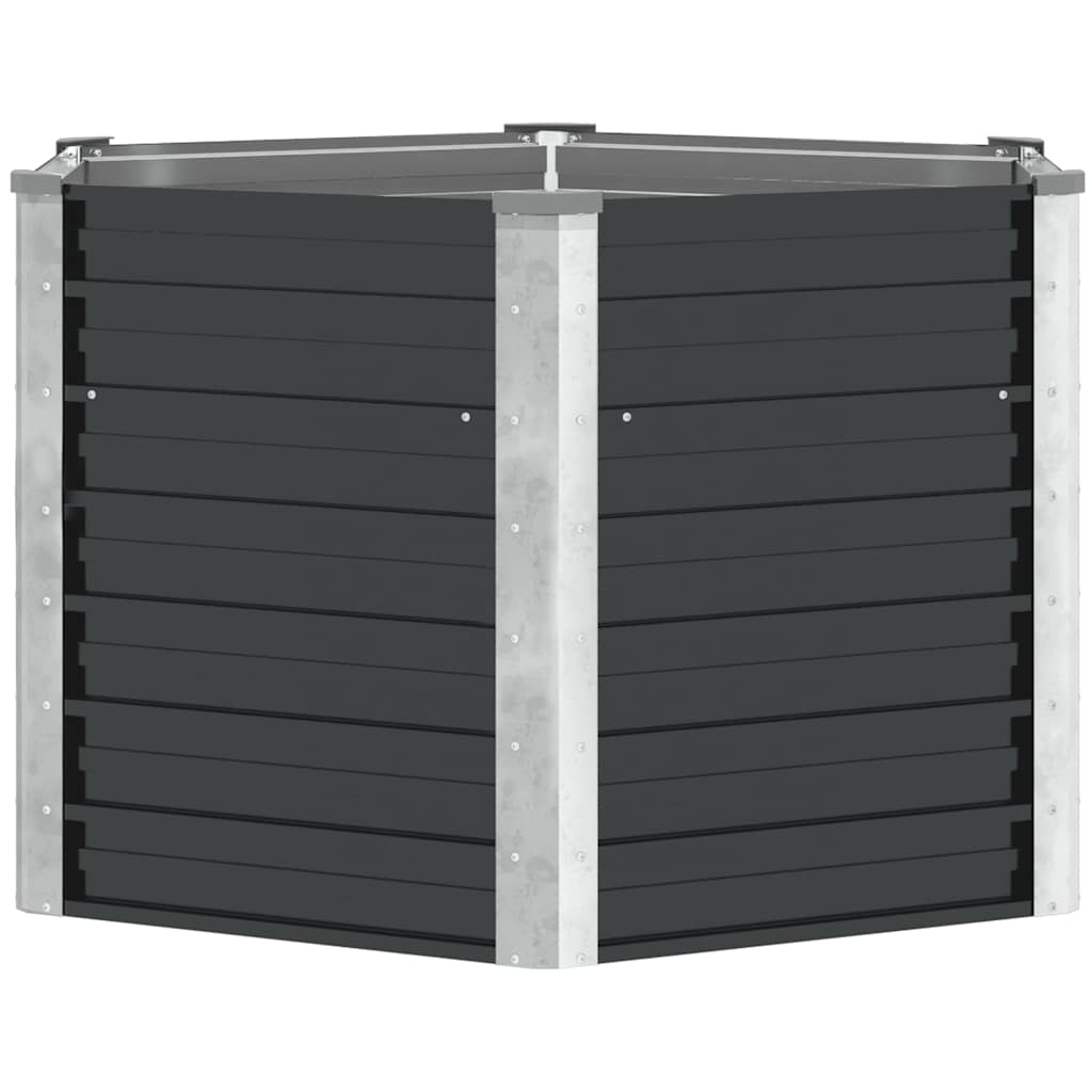 vidaXL Arriate de acero galvanizado gris antracita 129x129x77 cm