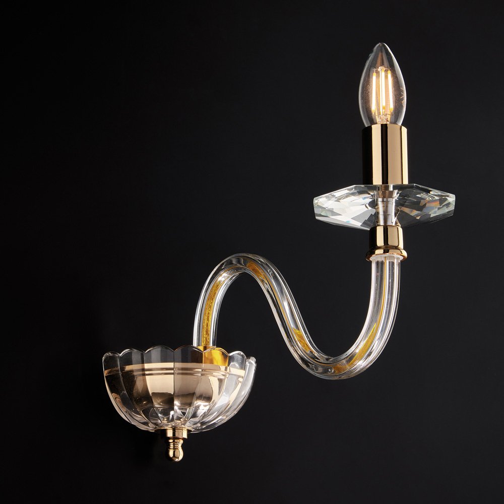 Apliques Classic Ruben Crystal Gold 1 Luz E14