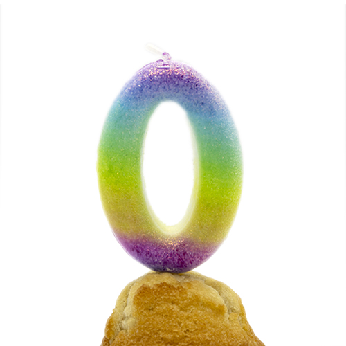 CABLEPELADO - Vela cumpleaños - celebracion - sin toxicos - sin humo - Numero de Tarta - fácil colocación - Numero 0 - Multicolor