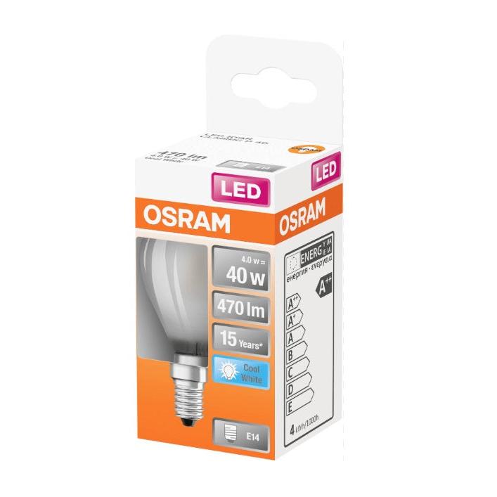 ESFERICA LED FILAMENTO MATE 3,4w E-14 840 OSRAM ADoceVoltios