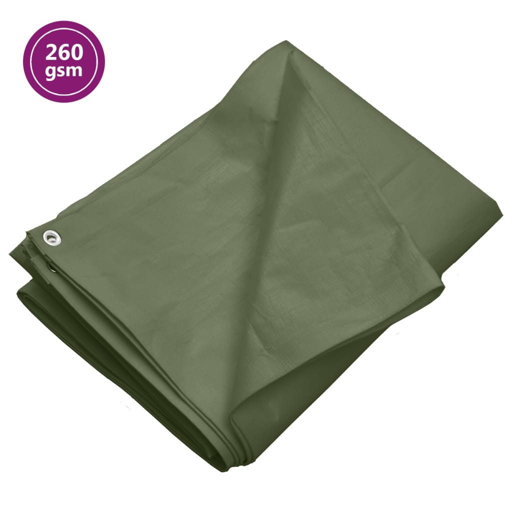 vidaXL Lona HDPE 260 g/m² 8x12m Toldo Camping Cubierta Refugio Acampada Color Blanco,  Gris,  Verde y mas