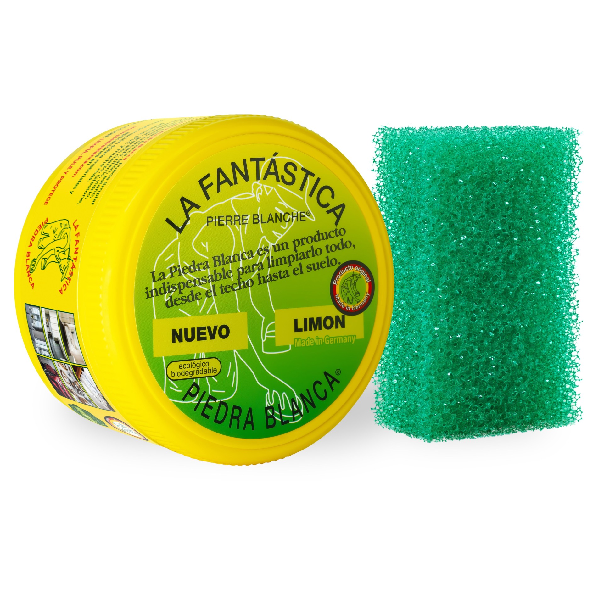 La Fantástica Piedra Blanca (600 g) + Esponja de Regalo | Arcilla de Limpieza Multiusos | Fórmula Original Alemana