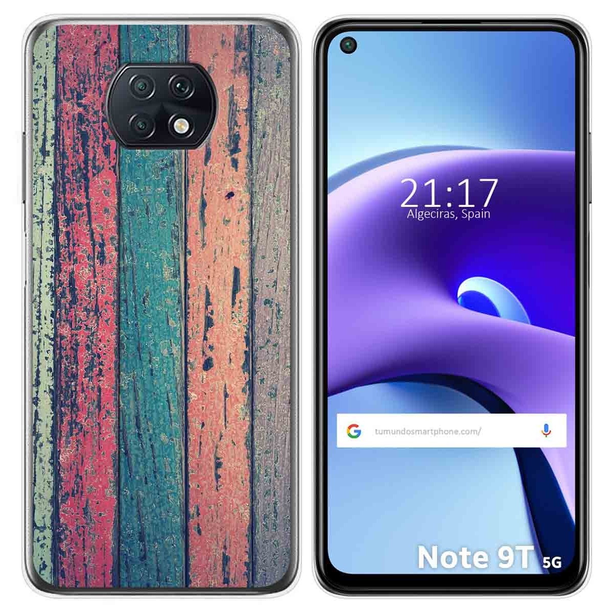 Tumundosmartphone Funda Gel Tpu para Xiaomi Redmi Note 9T 5G diseño Madera 10 Dibujos