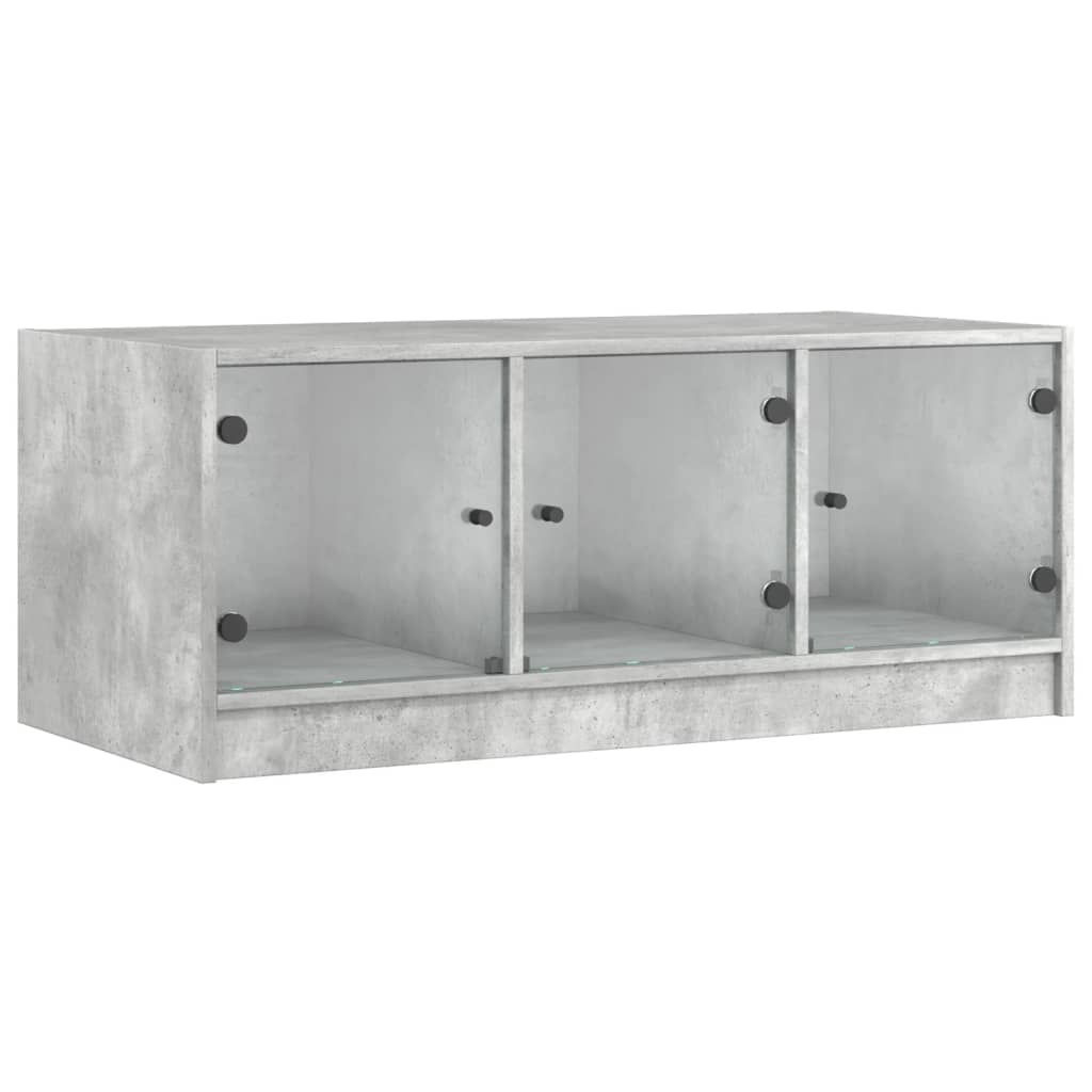 Vidaxl Mesa de Centro con Puertas de Vidrio 102x50x42 Cm - Ideal para Salón o Comedor Blanco