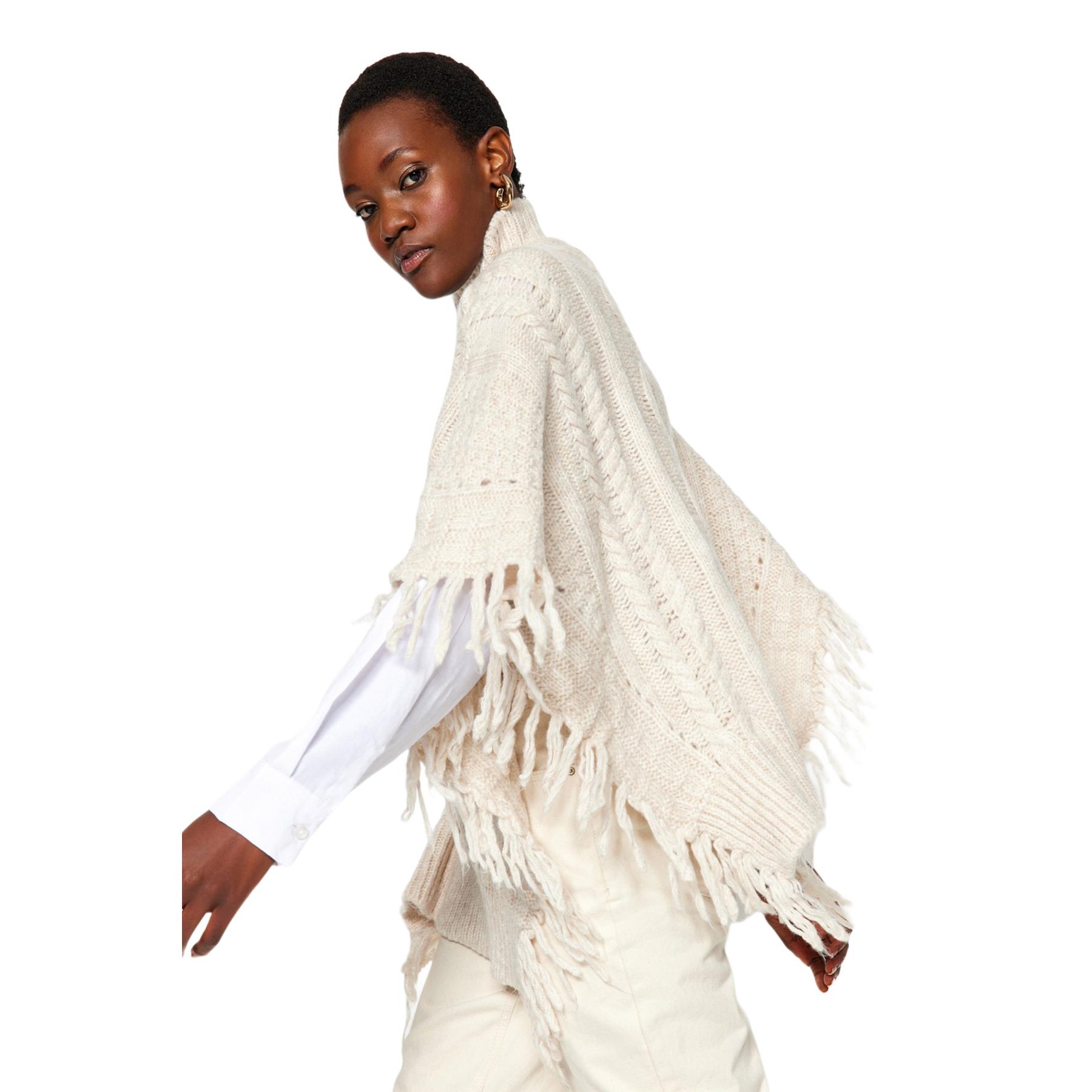 Trendyol Mujer Piedra Poncho De Mediano