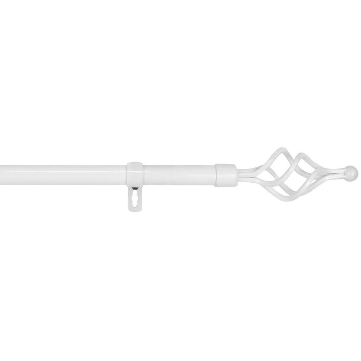 Barra de Forja Cortinas Extensible, Universal, Palo Delgado, Barras de Cortinas Decorativas, Barra Extensible de Metal con 2 Terminales, Soportes y Tornillos - Trenza