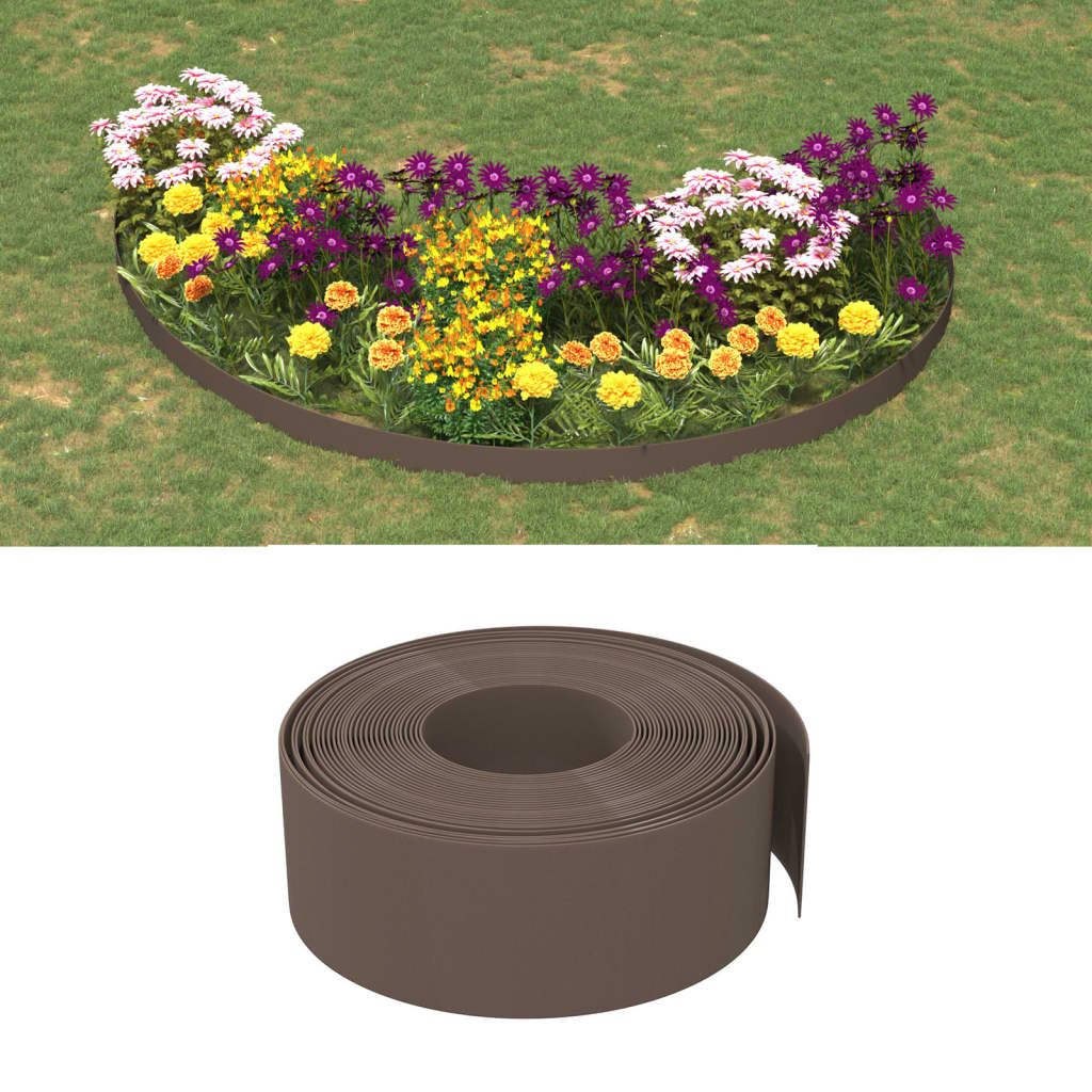 vidaXL Borduras de jardín 5 uds polietileno 10 m 20 cm Color Gris,  Marrón,  Negro y mas