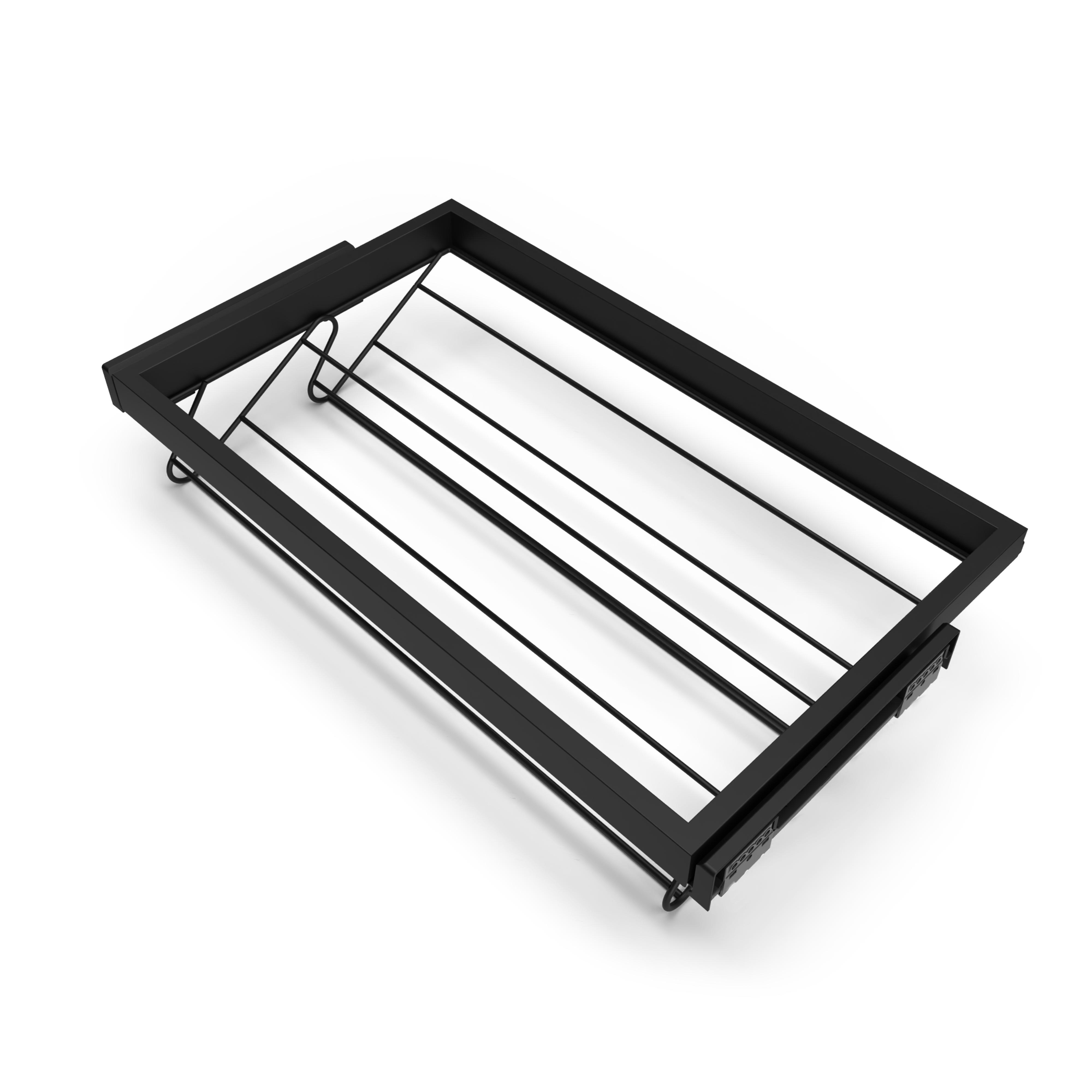 Kit de zapatero metálico y bastidor con guías cierre suave para armario, regulable, módulo 800mm, negro texturizado