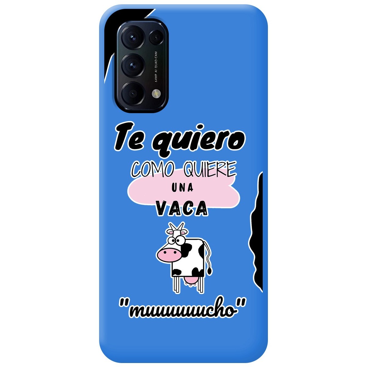 Tumundosmartphone Funda Silicona Líquida Azul para Oppo Find X3 Lite 5G diseño Vaca Dibujos