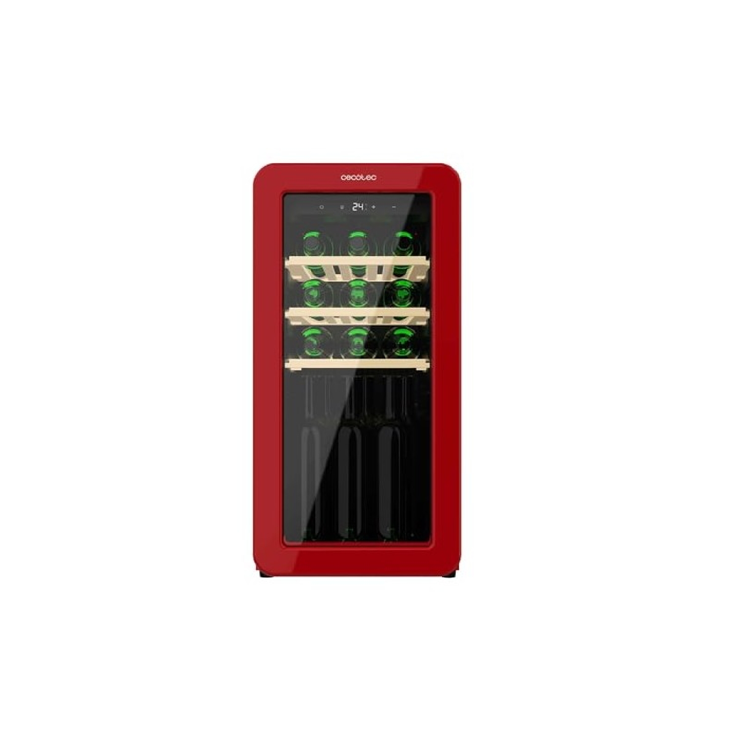 Cecotec Vinoteca 18 Botellas Retro Bolero Grandsommelier Origin 18 Hit Red. Acabo En Rojo Con Control LED, Temp. 5-20ºC