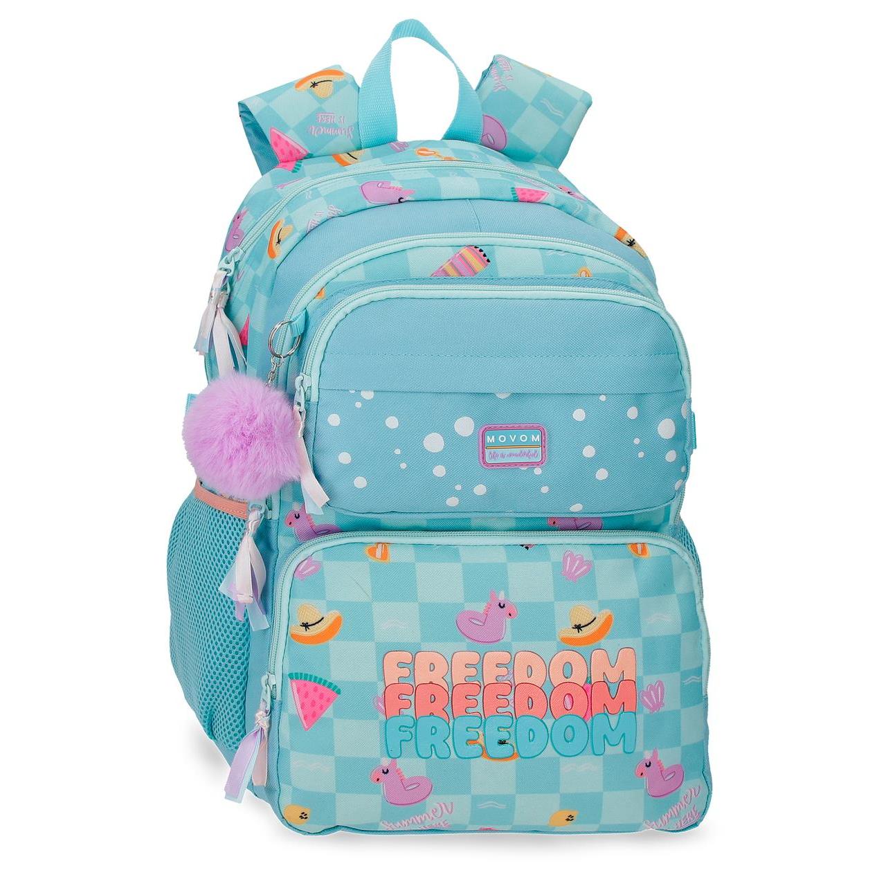 Mochila escolar adaptable a carro Movom Freedom turquesa